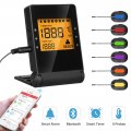 AGM Wireless Meat Thermometer, Bluetooth BBQ Thermometer with APP for Grilling Cooking Smoker Kitchen Oven, 6 Stainless Steel Probes, Support iOS & Android
