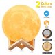 AGM Moon Lamp, 3D Moon Light Printed Technology USB Rechargeable Indoor Specialty Decor Moon Lights Touch Control for Gift/Thanksgiving/Christmas/Anniversary[Diameter 5.91 inch/2 Colors]