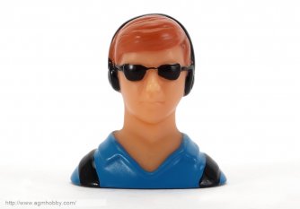 1/10 Scale Pilot Statues Figure Toy w/ Glasses for RC Plane Blue